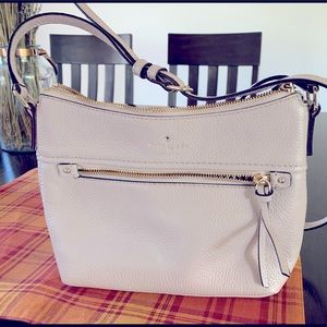 Kate Spade neutral crossbody pebbled leather
